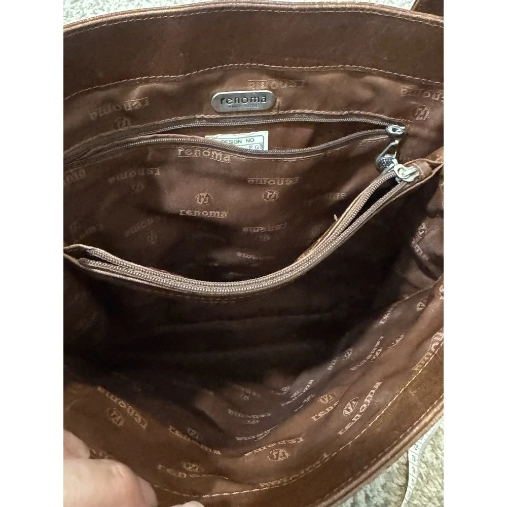 Renoma Paris Seoul Brown Leather Hobo Strap Flap‎ Purse